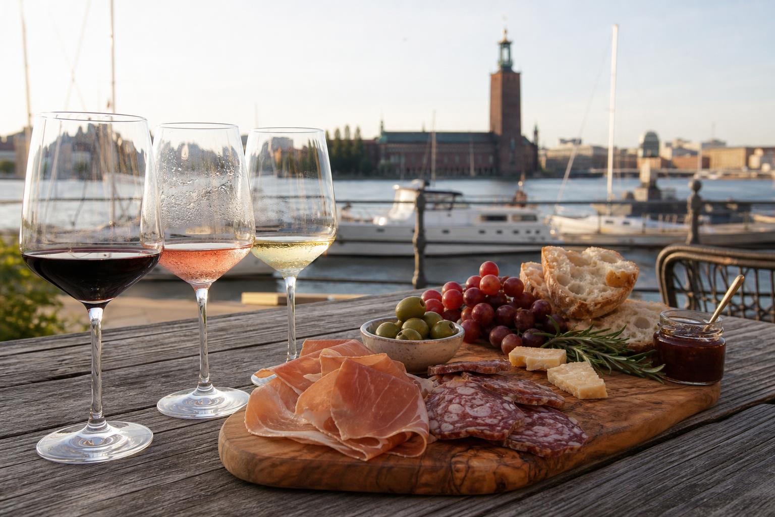 Ost- och charkbricka med utvalda ostar, charkuterier, marmelad, oliver och bröd